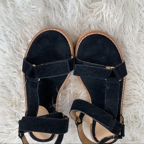 Miim Black Velvet Kork Strappy Platform Sandals Women’s Size 8.5 - Picture 3 of 8